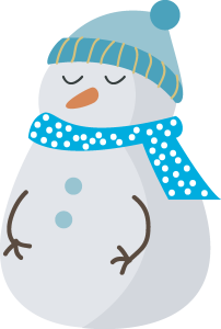 Christmas Snowman Blue Scarf Vector 2