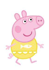 Peppa Pig wearing swimsuit Vector 2