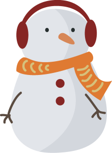Christmas Snowman With Earmuffs Vector