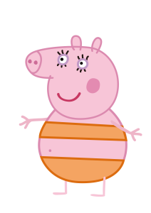 Peepa Pig Mummy Wearing swimsuit Vector