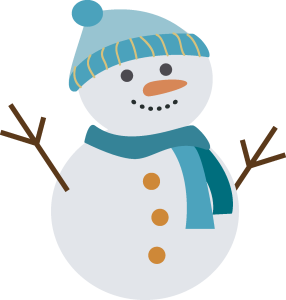 Christmas Snowman Blue Scarf Vector 3