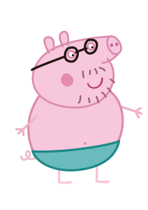 Peppa Pig Daddy Wearing swimsuit Vector