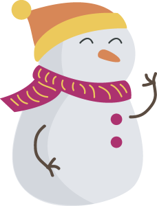 Christmas Snowman Magenta Scarf Vector