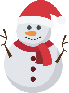 Christmas Snowman Red Scarf Vector 3