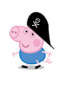 Peppa Pig George Pig costume pirate Vector