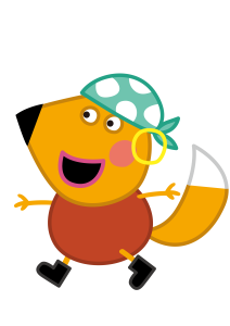 Peppa Pig Freddy Fox Wearing Pirates Costume Vector