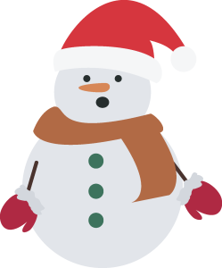 Christmas Snowman Red Mittens Vector