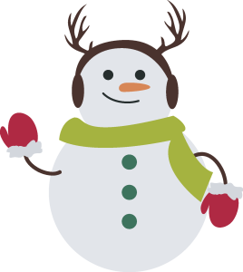 Christmas Snowman Brown Earmuffs Vector