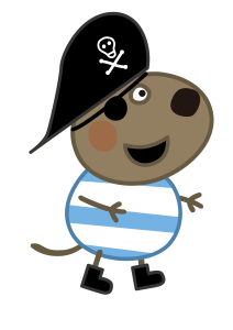 Peppa Pig Danny Dog costume pirate Vector