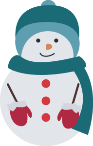 Christmas Snowman Teal Hat Vector
