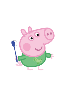 Peppa Pig Baby Alexander Pig Holding Toothbrush Vector