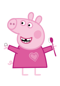 Peppa Pig Holding Toothbrush Vector