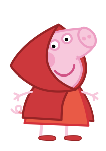 Peppa Pig Wearing Red Riding Hood Vector
