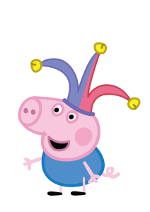 Peppa Pig wearing jester costume Vector