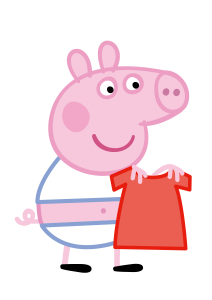 Peppa Pig Holding Red Shirt Vector