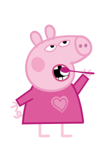 Peppa Pig Holding Toothbrush Vector 2