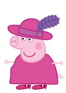Peppa Pig Wearing Fancy Dress Party Suit Vector