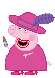 Peppa Pig Wearing Fancy Dress Party Suit Vector 2