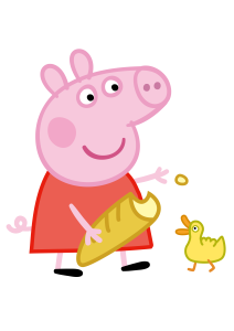 Peppa Pig With Duck Vector