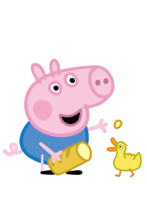 Peppa Pig George Pig With Duck Vector
