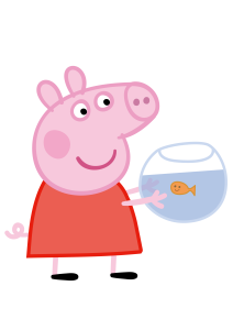 Peppa Pig With Fish Vector