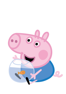 Peppa Pig George Pig With Fish Vector