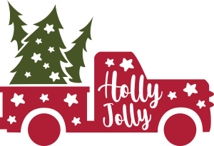 Christmas Holly Jolly Car Vector