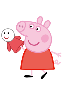 Peppa Pig With Doll Vector