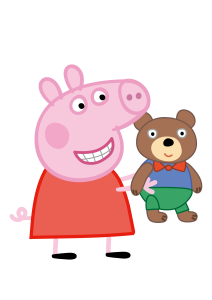 Peppa Pig With Bear Toy Vector