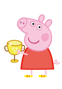 Peppa Pig With Trophy Vector