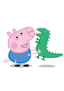 George Pig With Dino Toy Vector