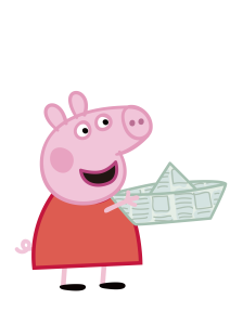 Peppa Pig With Paper Boat Toy Vector