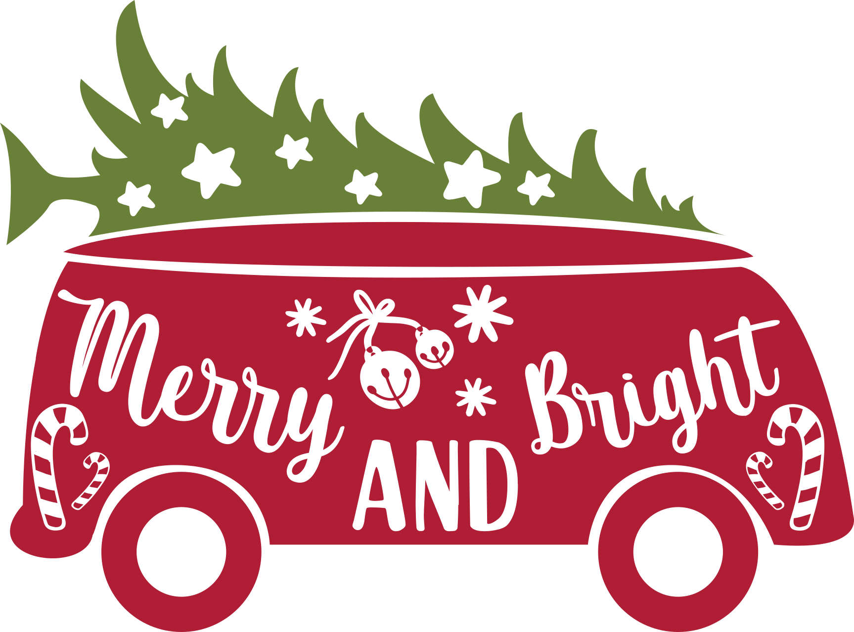 Christmas Merry and Bright Car Vector Christmas Merry and Bright Car Vector