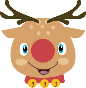 Christmas Deer Baby Face Vector