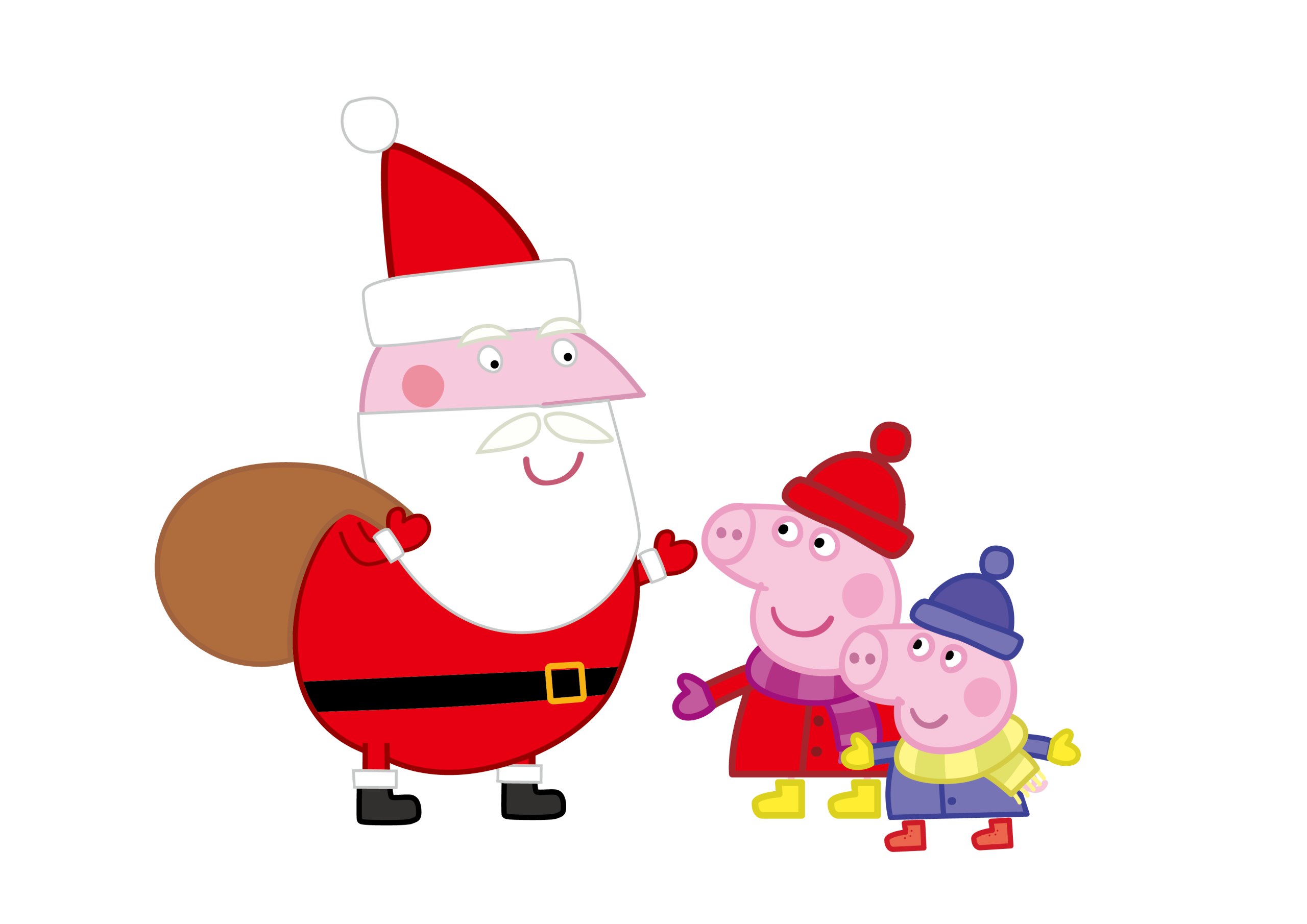 Peppa Pig Santa Claus, Peppa Pig and George Pig Vector Peppa Pig Santa Claus, Peppa Pig and George Pig Vector