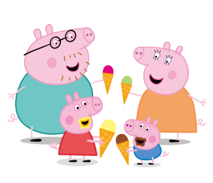 Peppa Pig Enjoying Ice Cream Logo