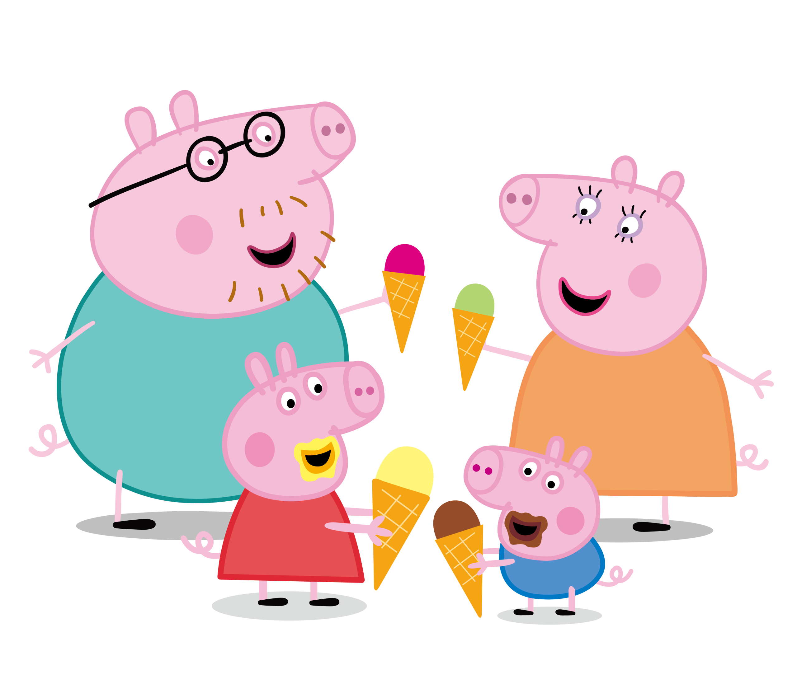 Peppa Pig Enjoying Ice Cream Logo Peppa Pig Enjoying Ice Cream Logo