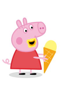 Peppa Pig Eating Ice Cream Logo