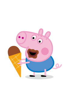 Peppa Pig Eating Ice Cream Logo 2