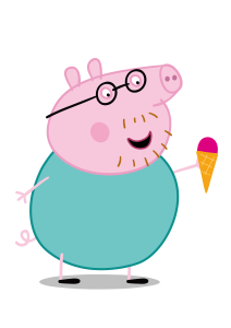 Peppa Pig Daddy Pig Ice Cream Logo