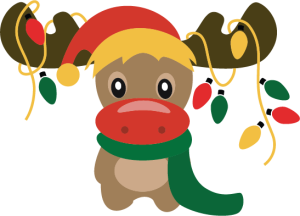 Christmas Deer Baby Girl Vector