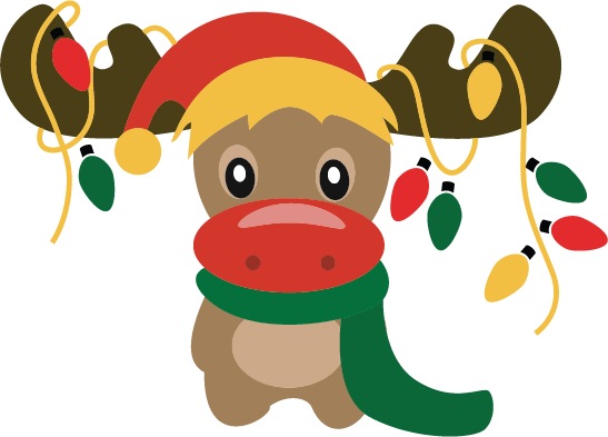 Christmas Deer Baby Girl Vector Christmas Deer Baby Girl Vector