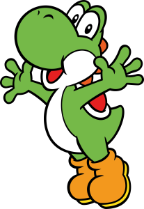 Super Mario Yoshi Happy Vector