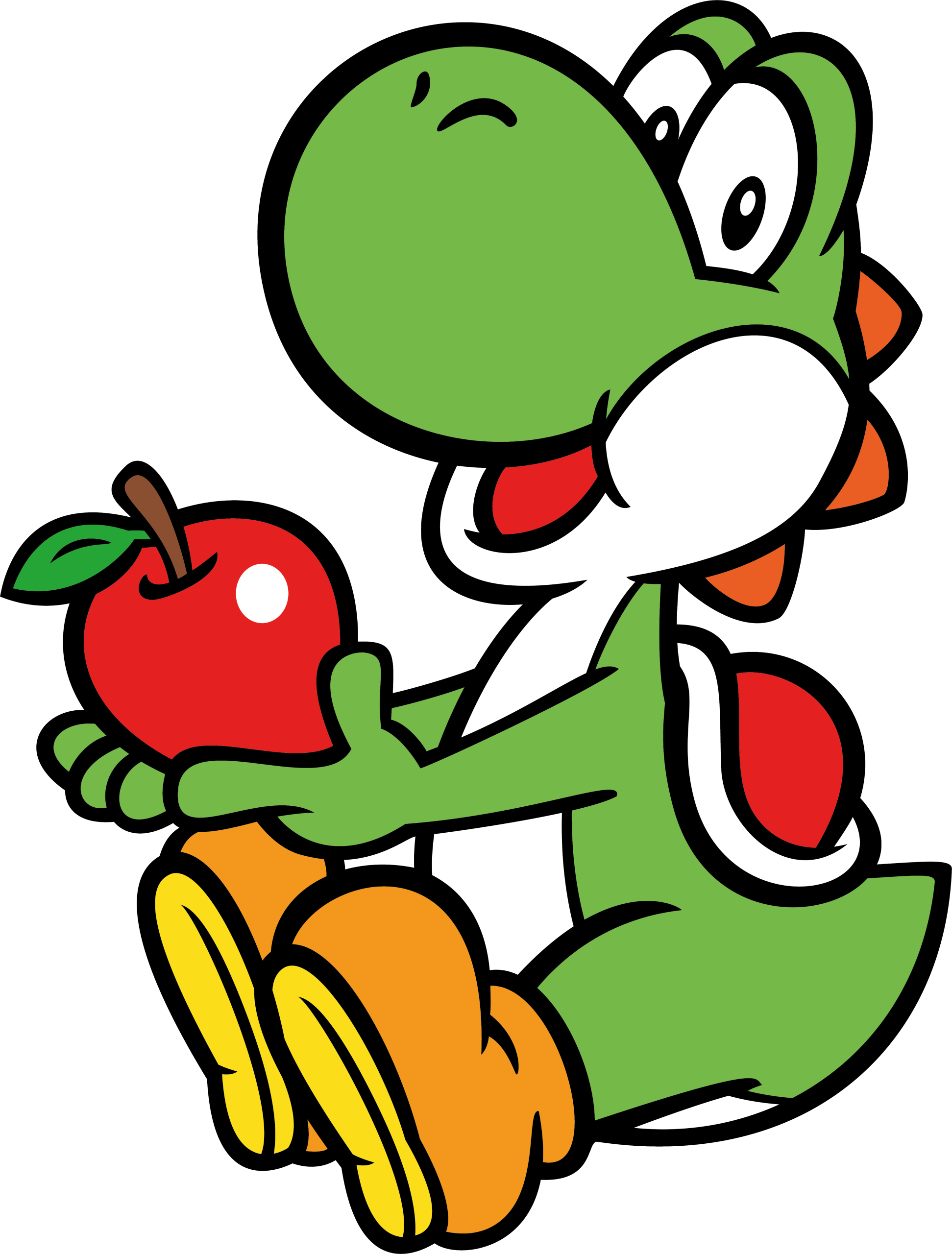 Super Mario Yoshi With Apple Vector Super Mario Yoshi With Apple Vector