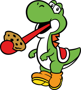 Super Mario Yoshi Eating Food Vector