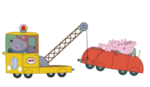 Peppa Pigs Grandpa Broken Down Logo
