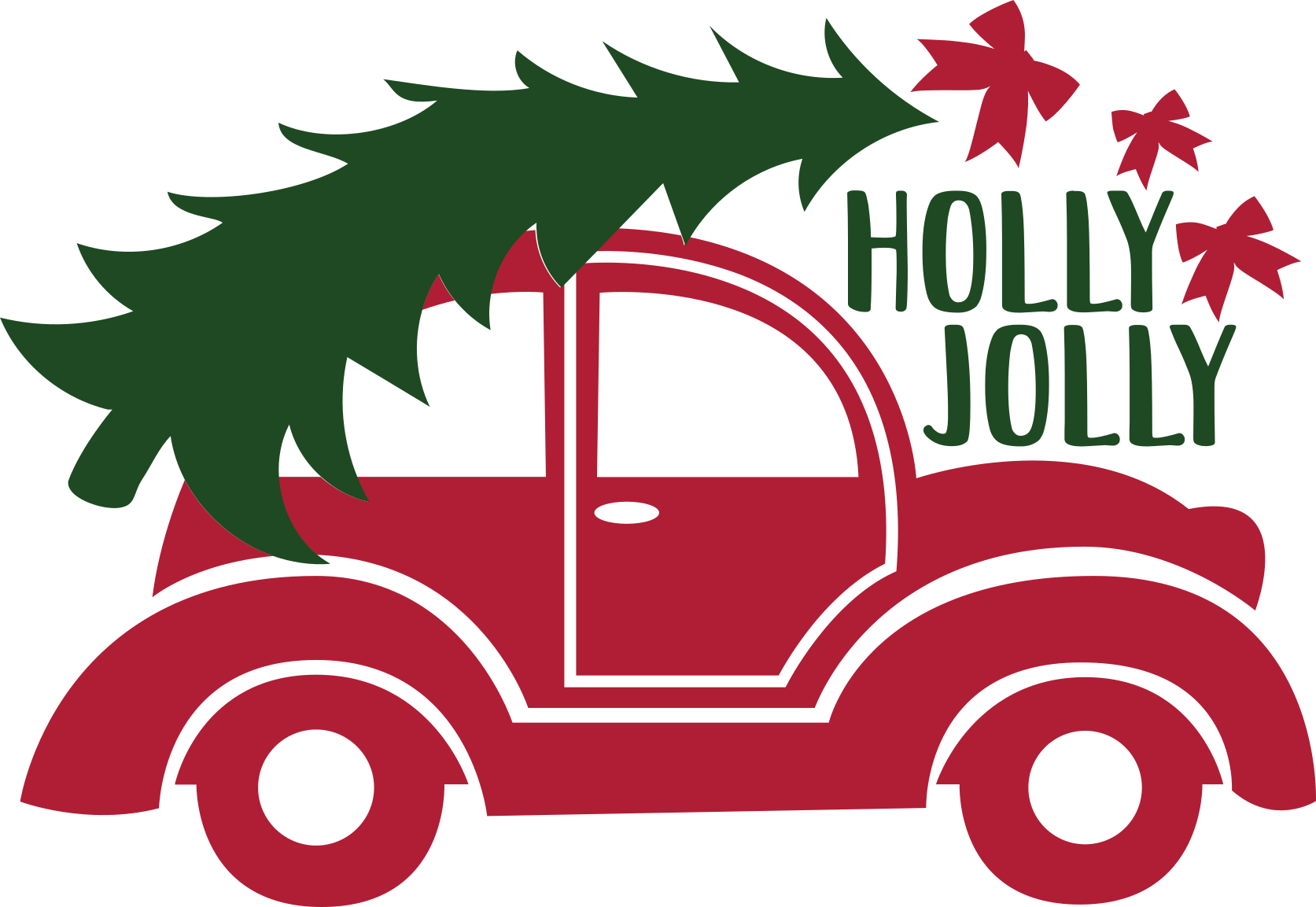 Christmas Holly Jolly Car Vector 2 Christmas Holly Jolly Car Vector 2