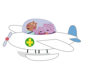 Peppa Pigs Grandpa Flying Vet Logo