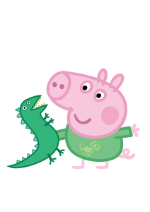 Peppa Pig With Mr Dinosaur Logo