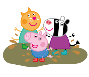 Peppa Pig With Candy Cat Zoë Zebra Muddy Logo